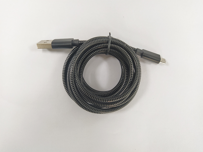 金屬軟管microUSB數(shù)據(jù)線，手機(jī)數(shù)據(jù)線定制廠家