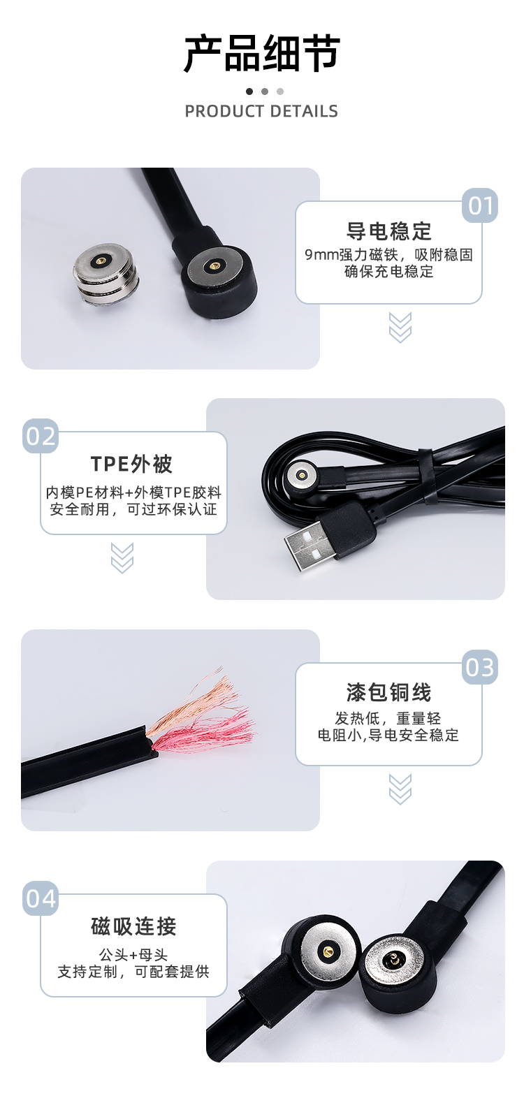 大電流磁吸充電線